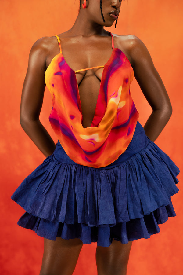 Maamé Silk Top (Orange)
